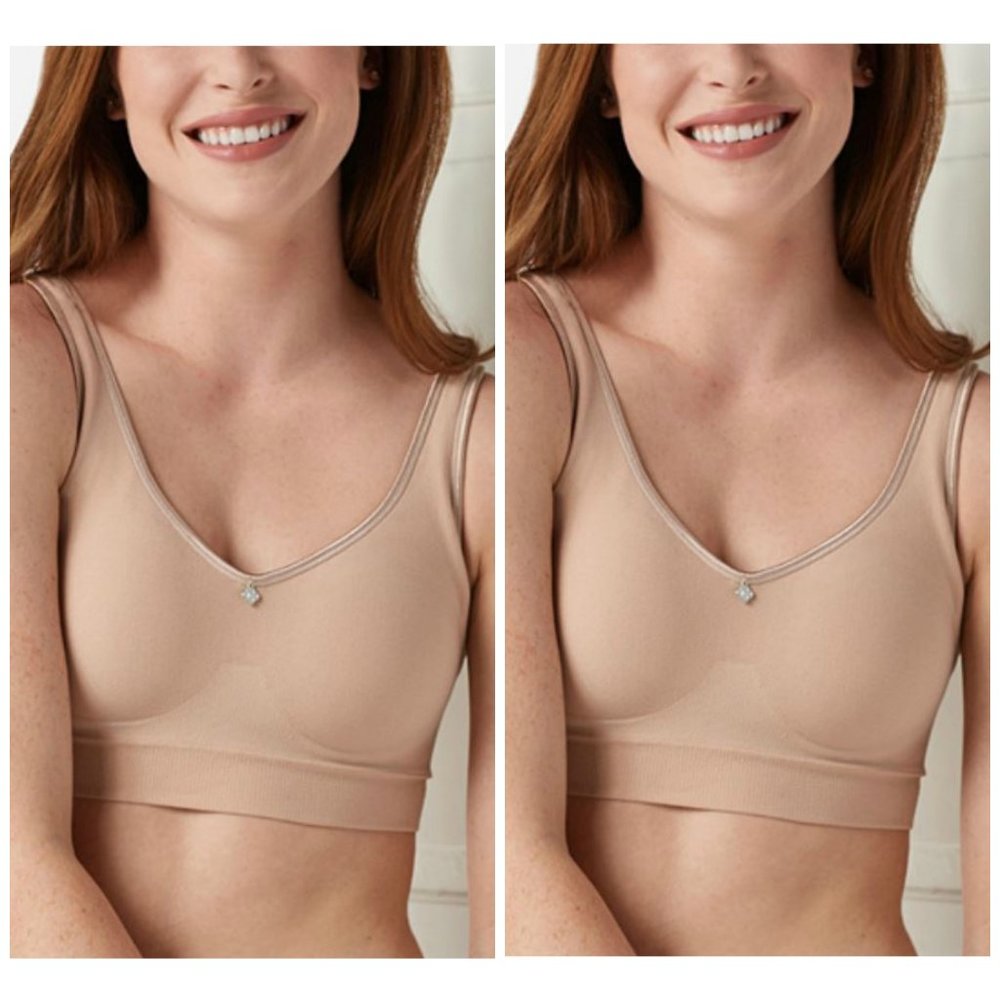 2 Breezies Seamless Comfort Wirefree Bras P1428